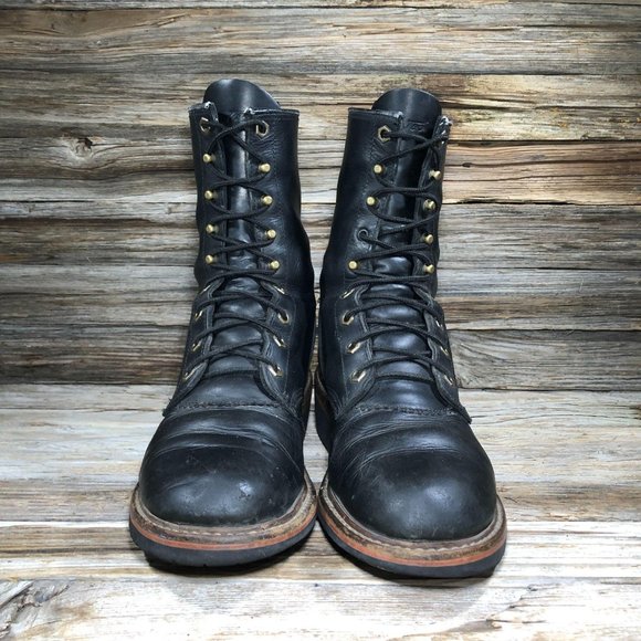 AdTec 1964 10" Fireman Logger Black Work Boots 9 - Picture 3 of 9